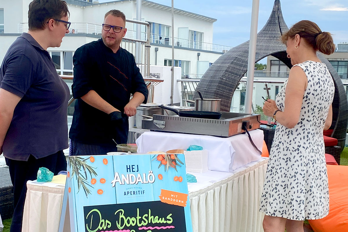 Der Ausblick auf Rügen macht die Arkona Sky Bar zu einem einzigartigen Veranstaltungsort
